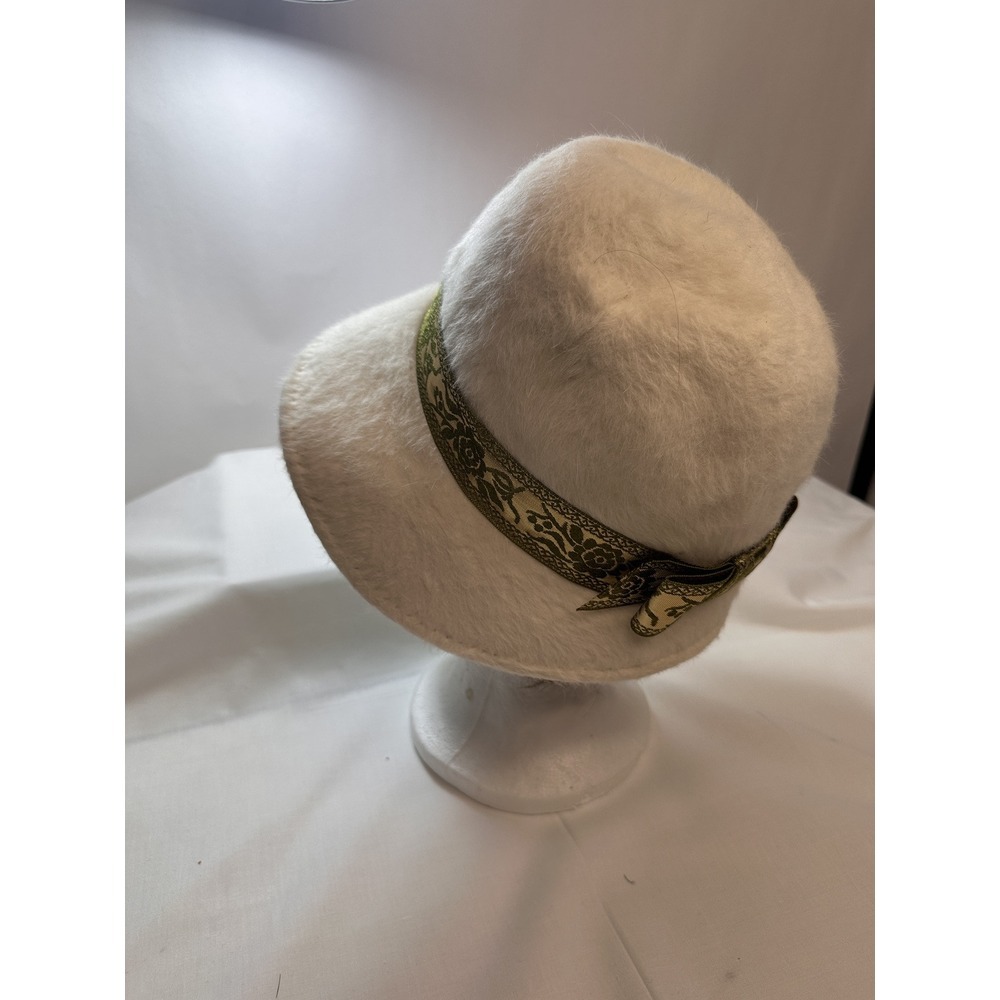 Cloche 1960's Hat Doree Of New York Beige With Gold/black Trim Wool Felt Very Gd - Picture 7 of 15